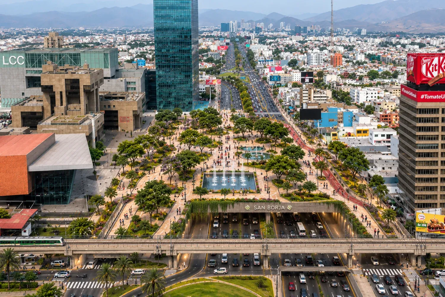 Vista aérea del futuro Gran Bulevar de la Cultura en San Borja